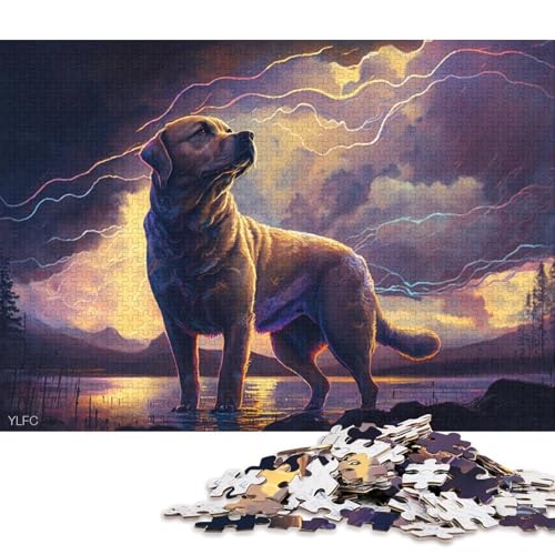 Puzzle 1000 Teile für Erwachsene, Labrador Dreams, Puzzle für Erwachsene, Holzpuzzle, Puzzle für Erwachsene, Lernspiel, Herausforderungsspielzeug 38x26cm/1000 Teile von LiJianXXE