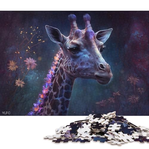 Puzzle 1000 Teile für Erwachsene, Magische Giraffe, Puzzle für Erwachsene, Holzpuzzle, Lernspiel für Erwachsene und Kinder 75x50cm/1000 Teile von LiJianXXE