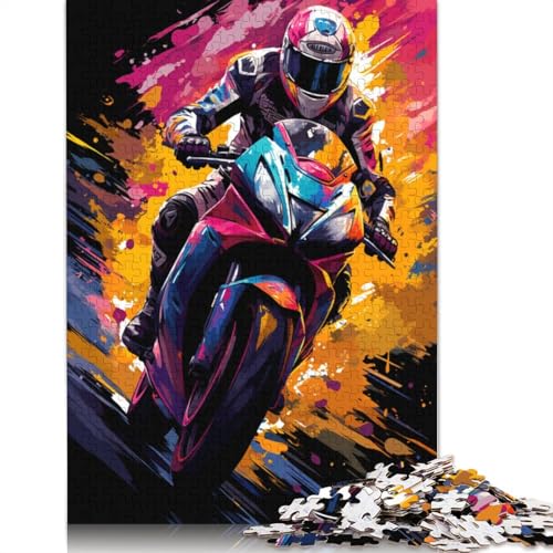 Puzzle 1000 Teile für Erwachsene, Motogp-Puzzles für Kinder, Kartonpuzzle, Spielzeug, Denkspiel, 38 x 26 cm von LiJianXXE