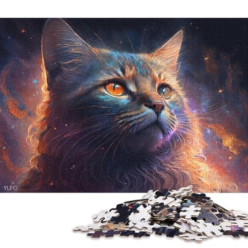 Puzzle 1000 Teile für Erwachsene, Nebelkatze, Puzzle für Erwachsene, Holzpuzzle, Lernspiel für Erwachsene und Kinder 75x50cm/1000 Teile von LiJianXXE