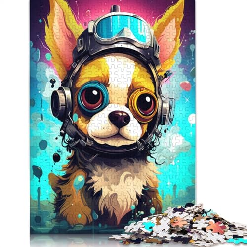 Puzzle 1000 Teile für Erwachsene, Roboter-Chihuahua, Puzzle für Kinder, Papppuzzle, Spielzeug, Denkspiel, 38 x 26 cm von LiJianXXE