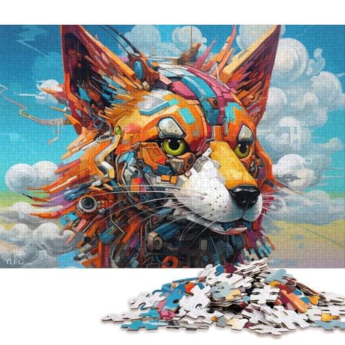 Puzzle 1000 Teile für Erwachsene, Roboter-Farbfuchs, Puzzle für Erwachsene, Holzpuzzle, Puzzle für Erwachsene, Lernspiel, Herausforderungsspielzeug 75x50cm/1000 Teile von LiJianXXE