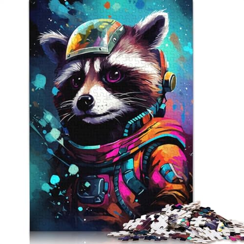 Puzzle 1000 Teile für Erwachsene, Roboter-Waschbär, Puzzle für Kinder, Holzpuzzle, Spielzeug, Denkspiel, 75 x 50 cm von LiJianXXE