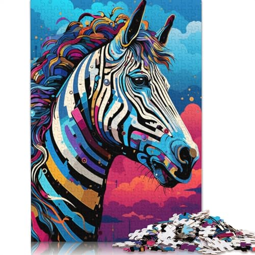 Puzzle 1000 Teile für Erwachsene, Roboterkunst, Zebra-Puzzle für Kinder, Holzpuzzle, Spielzeug, Denkspiel, 75 x 50 cm von LiJianXXE