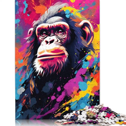 Puzzle 1000 Teile für Erwachsene, Tier-AFFE, Puzzle für Kinder, Holzpuzzle, Spielzeug, Denkspiel, 75 x 50 cm von LiJianXXE