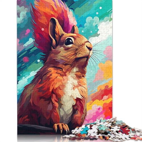 Puzzle 1000 Teile für Erwachsene, Tier-Eichhörnchen, Puzzle für Kinder, Kartonpuzzle, Spielzeug, Denkspiel, 38 x 26 cm von LiJianXXE