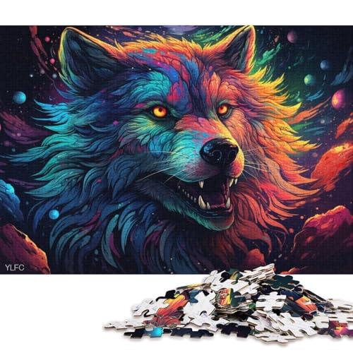 Puzzle 1000 Teile für Erwachsene, Tierwolf-Puzzles für Erwachsene, Holzpuzzles, Puzzles für Erwachsene, Lernspiel, Herausforderungsspielzeug 75x50cm/1000 Teile von LiJianXXE