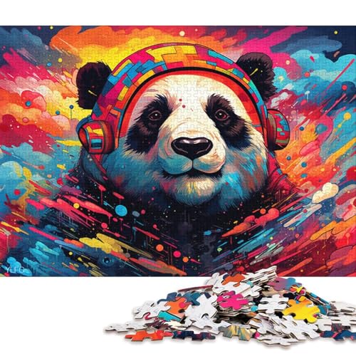 Puzzle 1000 Teile für Erwachsene, bunter Roboter-Panda, Puzzle für Erwachsene, Holzpuzzle, Puzzle für Erwachsene, Lernspiel, Herausforderungsspielzeug 38x26cm/1000 Teile von LiJianXXE