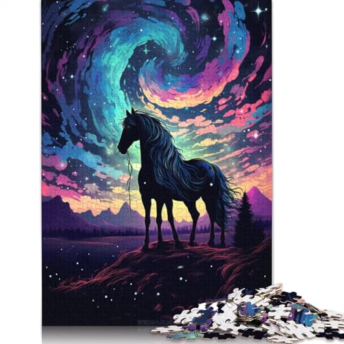 Puzzle 1000 Teile für Erwachsene, buntes Pferd, Puzzle für Kinder, Papppuzzle, Spielzeug, Denkspiel, 38 x 26 cm von LiJianXXE