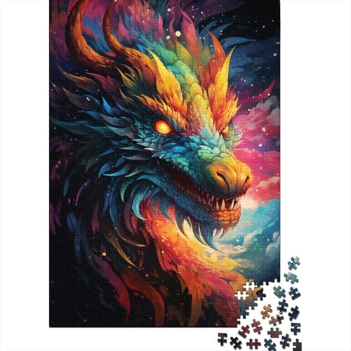 Puzzle 1000 Teile für Erwachsene, farbenfrohes psychedelisches Galaxie-Drache-Puzzle 1000 Teile für Erwachsene (Größe 75 x 50 cm) von LiJianXXE