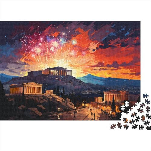 Puzzle 1000 Teile für Erwachsene Akropolis Bunte Puzzles Holzpuzzle Heimdekoration Puzzles 50x75cm von LiJianXXE