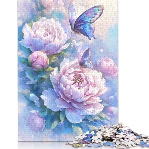 Puzzle 1000 Teile für Erwachsene Blumen- und Schmetterlingspuzzle für Erwachsene Puzzle aus Pappe für Familienspaß und Spieleabend Größe: 38 x 26 cm von LiJianXXE