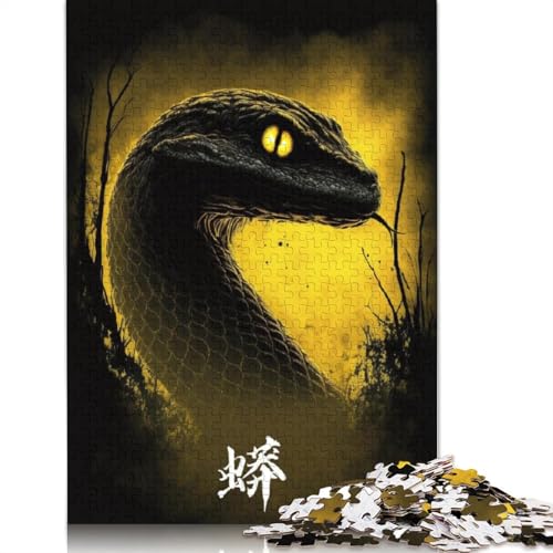 Puzzle 1000 Teile für Erwachsene Schönes Python-Puzzle für Kinder Holzbrettpuzzle Tolles Geschenk für Erwachsene Größe: 75 x 50 cm von LiJianXXE