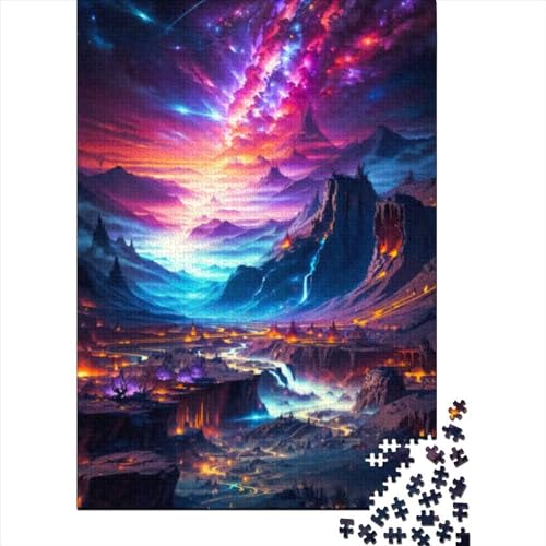 Puzzle 300 Teile, Pink Mountains, Puzzle für Erwachsene und Teenager, Puzzle für Erwachsene, Lernspiel, Herausforderungsspielzeug, Größe 40x28 cm von LiJianXXE