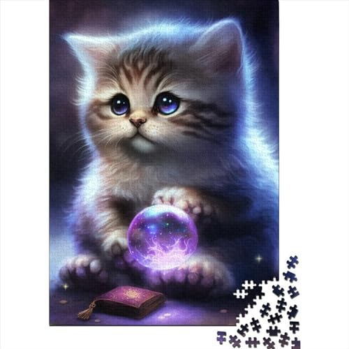 Puzzle 500 Teile Fantasie-Katze Puzzle für Erwachsene Teenager Puzzle für Erwachsene Lernspiel Herausforderungsspielzeug Größe 52x38cm von LiJianXXE