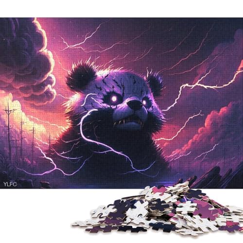 Puzzle Animal Art Panda 1000-teiliges Puzzle aus Holz, geeignet für Erwachsene und Kinder ab 12 Jahren, entspannendes geistiges Lernspielzeug 75x50cm/1000 Teile von LiJianXXE