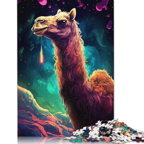 Puzzle Art Camel Puzzle 1000 Teile für Erwachsene Holzpuzzle Geeignet für Erwachsene und Kinder ab 12 Jahren für Erwachsene 75x50cm von LiJianXXE