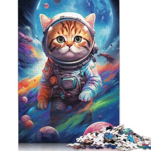 Puzzle Astronaut Baby Katze Puzzle 1000 Teile für Erwachsene Holzpuzzle Geeignet für Erwachsene und Kinder ab 12 Jahren für Erwachsene 75x50cm von LiJianXXE