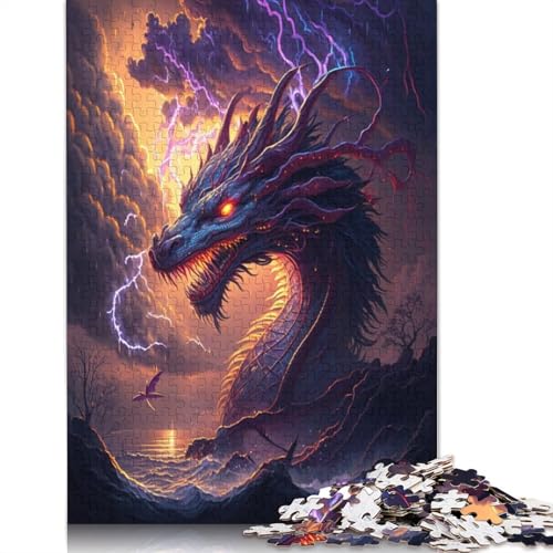 Puzzle Chinesischer Drache, Fantasie, 1000 Teile, Puzzle für Erwachsene, Papppuzzle für Erwachsene und Kinder ab 12 Jahren, tolles Geschenk für Erwachsene, Größe: 38 x 26 cm von LiJianXXE