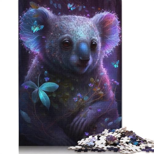 Puzzle Dream Koala Flowers, 1000-teiliges Puzzle für Erwachsene, Papppuzzle für Erwachsene und Kinder ab 12 Jahren, tolles Geschenk für Erwachsene, Größe: 38 x 26 cm von LiJianXXE