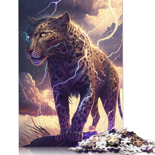 Puzzle Fantasie-Leoparden-Tierpuzzle 1000 Teile Holzpuzzle für Erwachsene und Kinder ab 12 Jahren Lernspiele Größe: 75 x 50 cm von LiJianXXE