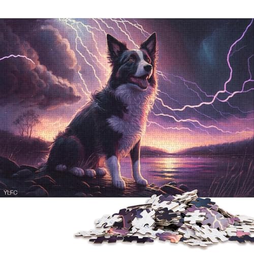 Puzzle Fantasy Art Border Collie 1000 Teile für Erwachsene, Holzpuzzle für Erwachsene und Kinder, lustige Puzzlespiele 75x50cm/1000 Teile von LiJianXXE