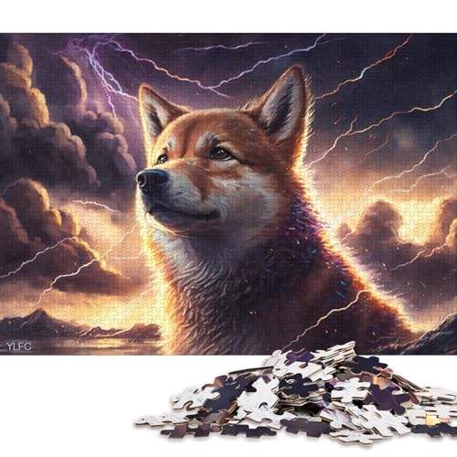 Puzzle Fantasy Shiba Inu 1000 Teile für Erwachsene, Holzpuzzle für Erwachsene und Kinder, lustige Puzzlespiele 38x26cm/1000 Teile von LiJianXXE