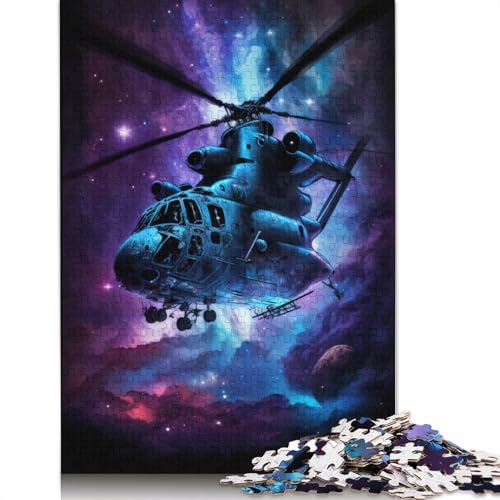 Puzzle Galaxy Helicopters, 1000-teiliges Puzzle, Holzpuzzle für Erwachsene und Kinder ab 12 Jahren, anspruchsvolles Puzzlespiel (Größe 75 x 50 cm) von LiJianXXE