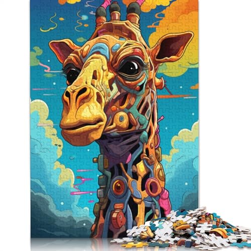 Puzzle-Geschenk, süßer Giraffenroboter, 1000-teiliges Puzzle, Holzpuzzle für Erwachsene und Kinder ab 12 Jahren, Lernspiel, 75 x 50 cm von LiJianXXE