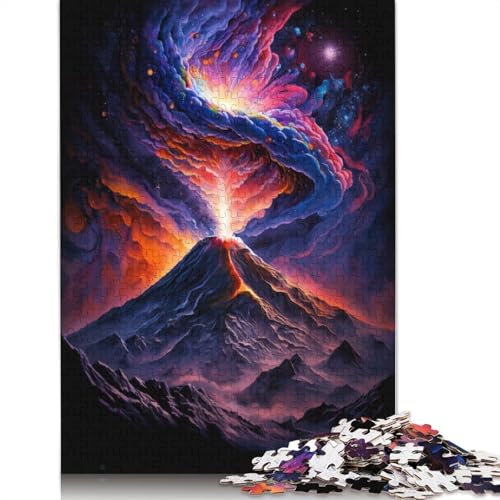 Puzzle-Geschenke für Erwachsene Vulkane in der Galaxie für Erwachsene, 1000-teiliges Puzzle aus Holz für Erwachsene und Kinder ab 12 Jahren, pädagogische Herausforderung (Größe 75 x 50 cm) von LiJianXXE