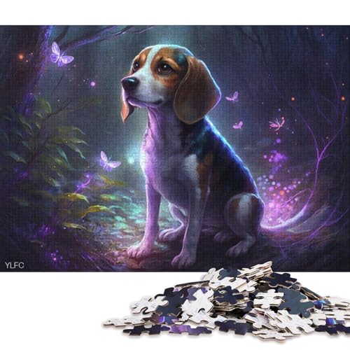 Puzzle Magic Beagle Puzzle für Erwachsene 1000 Teile Holzpuzzle Geeignet für Erwachsene Familienunterhaltungsspielzeug 38x26cm/1000 Stück von LiJianXXE