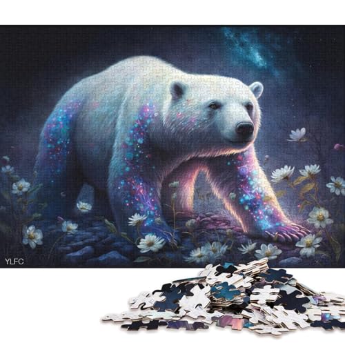 Puzzle Magic Eisbär 1000 Teile für Erwachsene, Holzpuzzle für Erwachsene und Kinder, lustige Puzzlespiele 75x50cm/1000 Teile von LiJianXXE