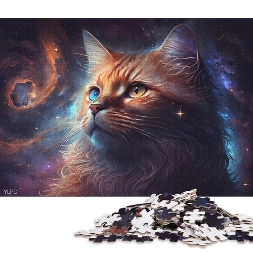 Puzzle Nebelkatze 1000-teiliges Puzzle Holzpuzzle Geeignet für Erwachsene und Kinder ab 12 Jahren Dekomprimierendes geistiges Lernspielzeug 75x50cm/1000 Stück von LiJianXXE