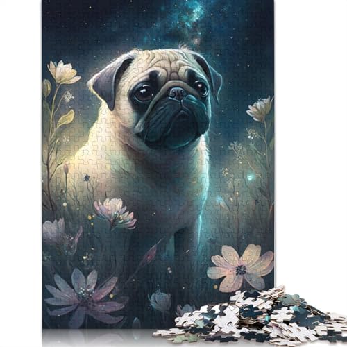 Puzzle Space Pug, 1000 Teile, Puzzle für Erwachsene, Holzpuzzle für Erwachsene und Kinder ab 12 Jahren, tolles Geschenk für Erwachsene, Größe: 75 x 50 cm von LiJianXXE