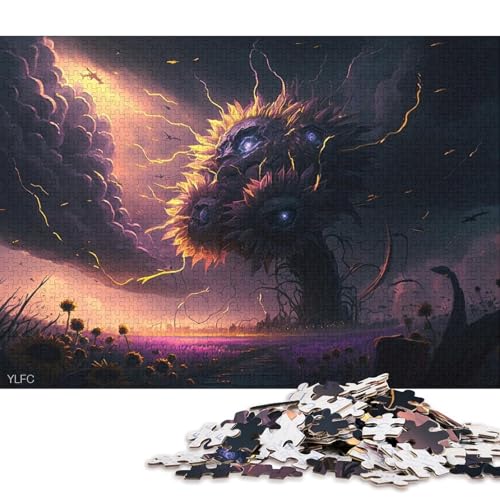 Puzzle Traum-Sonnenblumen-Puzzle für Erwachsene, 1000 Teile, Holzpuzzle, geeignet für Erwachsene, Familienunterhaltungsspielzeug 38x26cm/1000 Teile von LiJianXXE