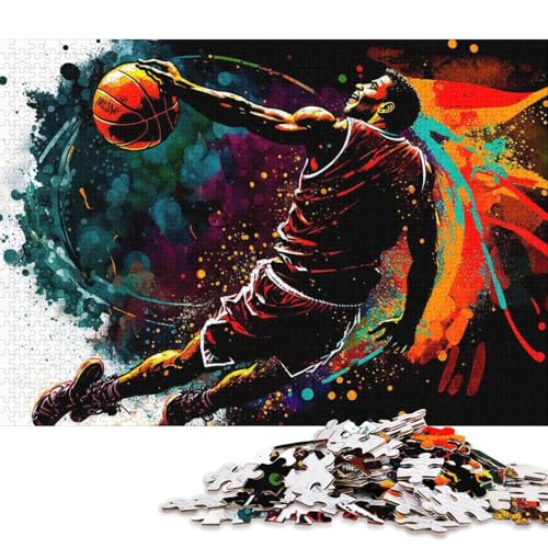 Puzzle für Erwachsene, 1000 Puzzle-Spielzeug, Basketballspieler-Puzzles für Erwachsene, Karton-Puzzlespiel für die ganze Familie (Größe 38 * 26 cm) von LiJianXXE