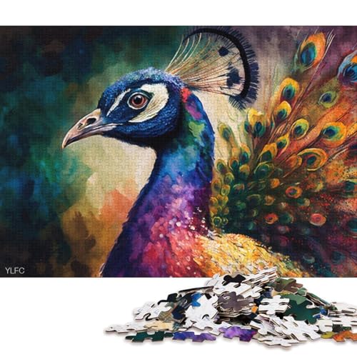 Puzzle für Erwachsene, 1000 Puzzle-Spielzeug, Bunte Pfauen-Puzzles für Erwachsene, Familien-Puzzlespiel aus Karton (Größe 38 * 26 cm) von LiJianXXE