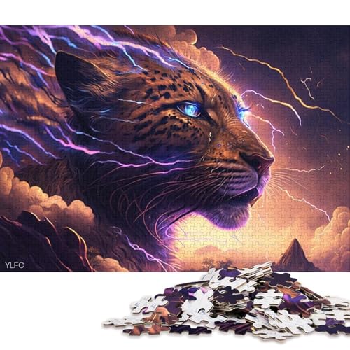 Puzzle für Erwachsene, 1000 Puzzle-Spielzeug, Tier-Leoparden-Puzzle für Erwachsene, Holzpuzzle, Familienpuzzlespiel (Größe 75 * 50 cm) von LiJianXXE