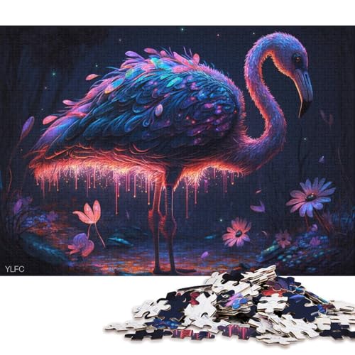 Puzzle für Erwachsene, 1000 Puzzle-Spielzeug, magische Tiere, Flamingo-Puzzles für Erwachsene, Holzpuzzle, Familienpuzzlespiel (Größe 75 * 50 cm) von LiJianXXE