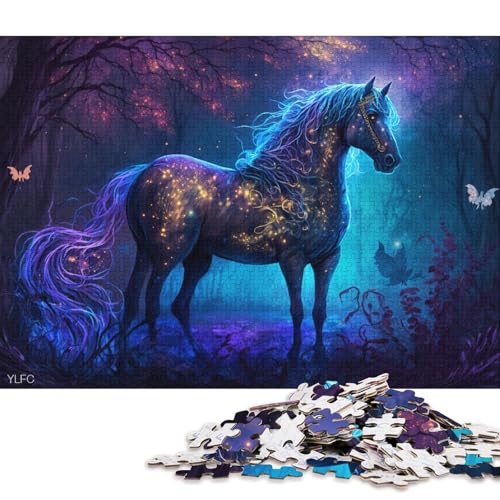 Puzzle für Erwachsene, 1000 Puzzle-Spielzeug, magisches Pferd, Tiere, Puzzle für Erwachsene, Karton-Puzzle, Familien-Puzzlespiel (Größe 38 * 26 cm) von LiJianXXE