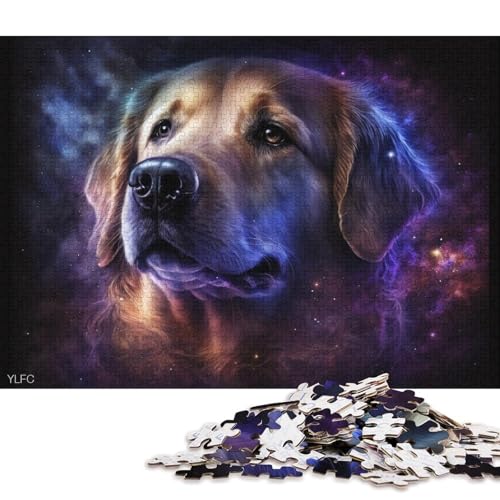 Puzzle für Erwachsene, 1000 Puzzle-Spielzeuge, Cosmic Golden Retriever, Puzzle für Erwachsene, Familien-Puzzlespiel aus Karton (Größe 38 * 26 cm) von LiJianXXE