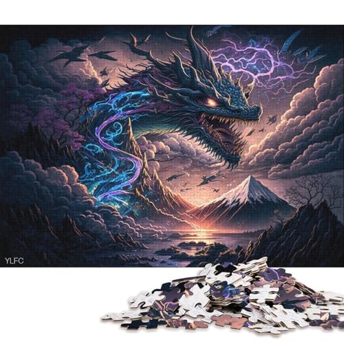 Puzzle für Erwachsene, 1000 Puzzle-Spielzeuge, Der Fuji und der Drache, Puzzle für Erwachsene, Familienpuzzlespiel aus Karton (Größe 38 * 26 cm) von LiJianXXE