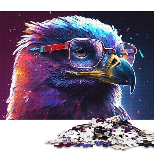 Puzzle für Erwachsene, 1000 Puzzle-Spielzeuge, kosmischer Adler mit Brille, Puzzle für Erwachsene, Familienpuzzlespiel aus Karton (Größe 38 * 26 cm) von LiJianXXE