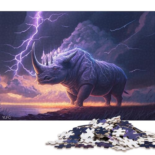 Puzzle für Erwachsene, 1000 Puzzles, Art Dream Rhino Puzzles, Holzpuzzle, Lernspielzeug 75x50cm/1000 Teile von LiJianXXE