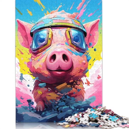 Puzzle für Erwachsene, 1000 Puzzles, Baby Pig Robot, Puzzles für Erwachsene und Kinder, Holzpuzzles, lustige Puzzlespiele, 75 x 50 cm von LiJianXXE