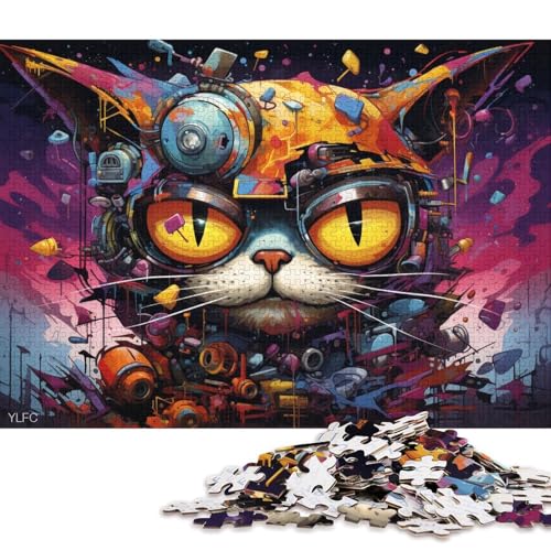 Puzzle für Erwachsene, 1000 Puzzles, Roboter-Farb-Garfield-Katze, Holzpuzzle, tolles Geschenk für Erwachsene 38x26cm/1000 Teile von LiJianXXE