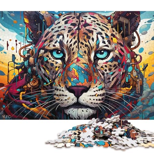 Puzzle für Erwachsene, 1000 Puzzles, Roboter-Leoparden-Kunst, Puzzles für Erwachsene und Kinder, Holzpuzzles, Heimdekorationspuzzle 75x50cm/1000 Teile von LiJianXXE