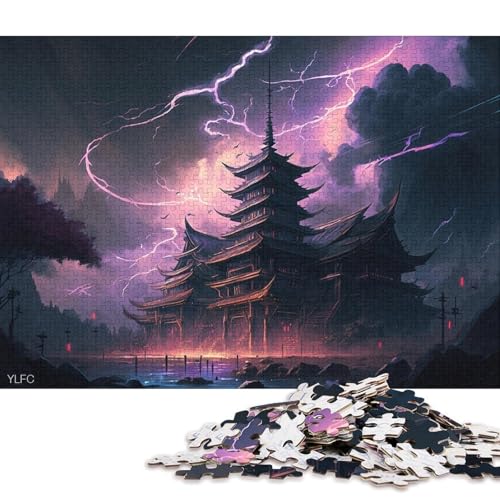 Puzzle für Erwachsene, 1000 Puzzles, japanischer Tempel, Puzzle, Holzpuzzle, Lernspielzeug 38x26cm/1000 Teile von LiJianXXE