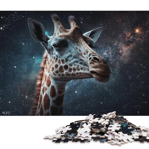 Puzzle für Erwachsene, 1000 Puzzles zum Thema Kosmische Galaxie-Giraffe, für Erwachsene und Kinder, Kartonpuzzle, Lernspielzeug (Größe 38 * 26 cm) von LiJianXXE