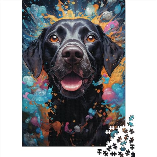 Puzzle für Erwachsene, 1000 Teile, Aquarellmalerei, Hunde-Puzzle für Erwachsene, anspruchsvolles Denkspiel (Größe 75 x 50 cm) von LiJianXXE